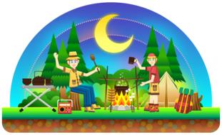 clipart of camping outdoors activity