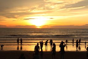 silhouette people gold Sunset
