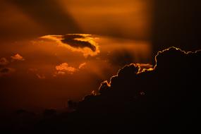 dark orange sky at dusk