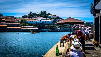 Eating near River Porto