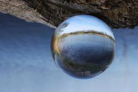 glass ball in water