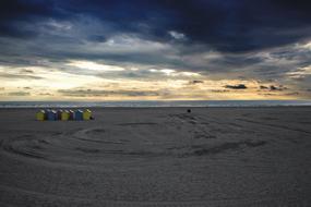 landscape of Beach Sea Water at evening