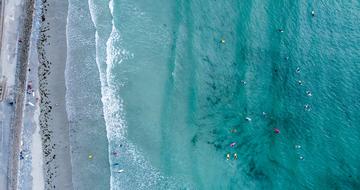 turquoise ocean bird's eye view