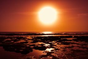 bright sun at sunset in cyprus