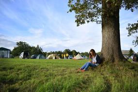 Girl Drawing Camping