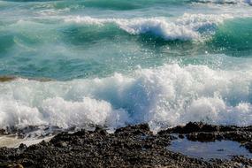 Wavy Sea Rocky Coast