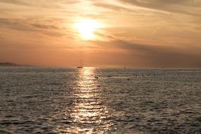 Sunset over calm sea, croatia, Zadar