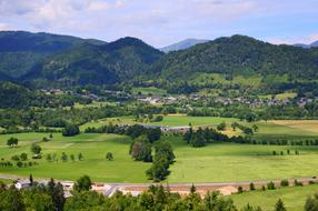 landscape of Bled Mountains in Slovenia