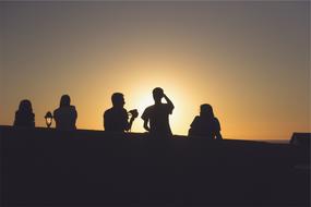 Silhouette People at Sunset