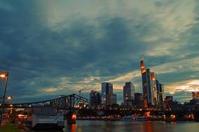 cityscape near the river in frankfurt