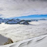 snow-capped peaks in the swiss alps