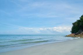 deserted sandy beach on the ocean