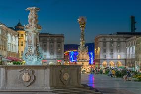 Linz architecture at night