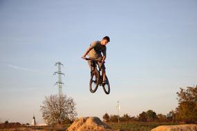 biking in the countryside