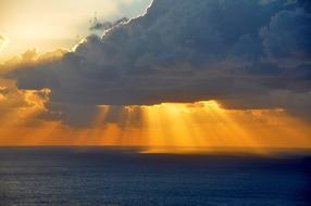 Sea at Sunset Afterglow in Lefkada