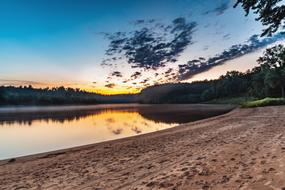 sunset over the beach in wisconsin