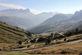 panoramic view of the mountain landscape of italy on a sunny day