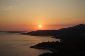 seaside hills in croatia during sunset