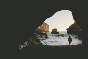 view from the cave to the sea beach