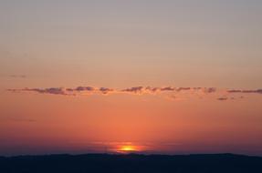 clouds, sunset, pink sky