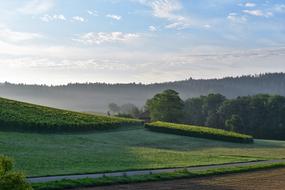 sunrise over picturesque rural landscapes