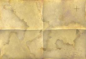 map unfolded old land paper