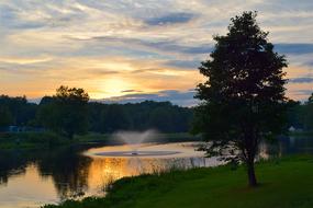 Sunset Pond Fountain