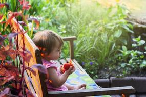 Child Girl on bench