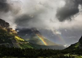 Mountain Range Valley Rainbow