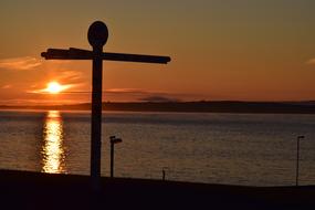 Sign Sunset Silhouette
