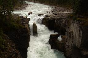 Athabasca Falls Waterfall Canada