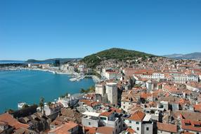 panorama of the historic center at Marjan Hill, Croatia