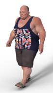 man overweight casual muscular