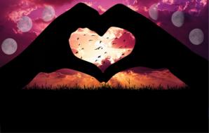 Digital Art of hands heart symbol