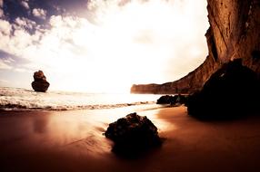 Beach Boulder at Dawn