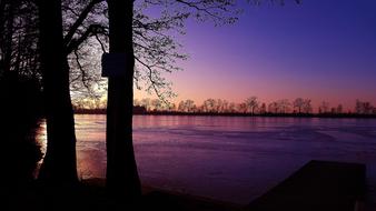 Lake at Sunset Twilight