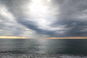 thick clouds over the mediterranean sea