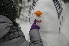 snowman, carrot, child