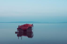 empty boat on a calm lake