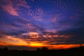 orange purple sky at sunset