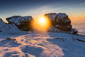 Sunset Winter Snow Natural