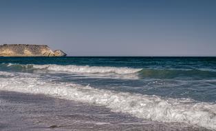 sea foam, waves, horizon