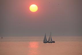 Sunset Sun And Sea Evening Mood At