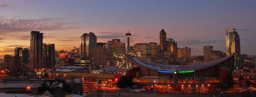 Skyline Calgary Cityscape Night