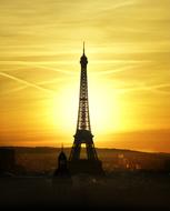 Eiffel Tower Sunset Sky