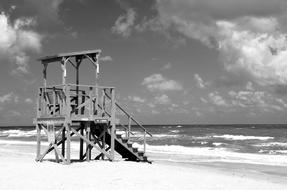 Empty Lifeguard Stand Beach Ocean