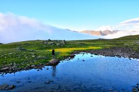 Landscape blue water