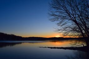 Lake Sunset Frozen