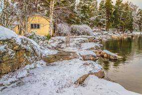 Snowy matti bay at Winter