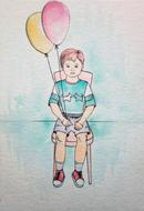 baby boy figure watercolor